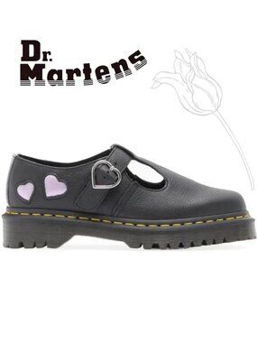 DR MARTINS Polley Heart T-Bar Shoe